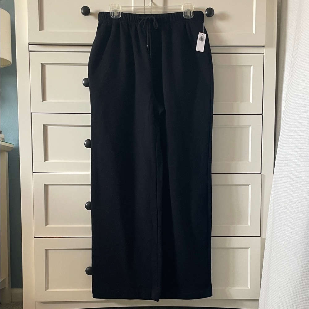 NWT Old Navy Wide Leg Sweatpants Black Jack Lounge Athleisure Comfy Joggers - S